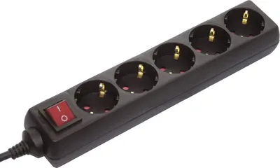 Image de as Schwabe 35012 Bâti de prises avec interrupteur noir contact de protection (35012)