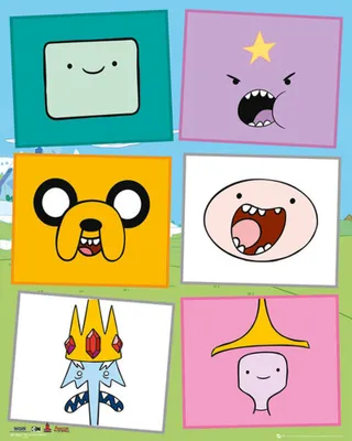 Productafbeelding van Empireposter 692191, 1 stuk, Animatie, Adventure Time, Gezichten, Rechthoek, Jongen/meisje