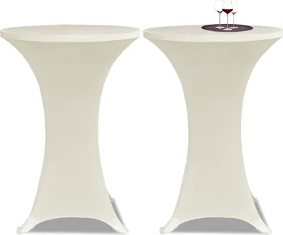 Immagine prodotto di 2 x copritavolo per tavolo da bar copritavolo elastico Ø60 cm color crema