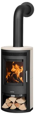 Produktbild von Justus Baltrum 5 D 2.0 Kaminofen Stahl Schwarz / Kalkstein Cream