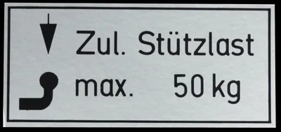 Produktbild von 20 Stück PKW Stützlast Aufkleber 50kg