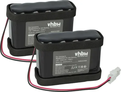 Produktbild von vhbw 2x Akku kompatibel mit Besam EXU3, Slimdrive, Entrematic EMSL, Unislide, EXU1 Schiebetorantrieb Torantrieb Drehtorantrieb (1500 mAh, 12 V, NiMH)