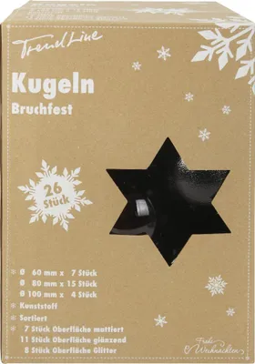 Produktbild von TrendLine Deko Set aus 26 Christbaumkugeln Ø 6, 8, 10 cm