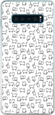 Produktbild von MuchoWow® Handyhülle Schutzhülle Hülle für Telefoonhoesje Samsung Galaxy S10 Plus Mädchen - Katze - Muster - Mädchen - Kinder - Kinder Silikon Softcase Handy Hülle - Schutzhülle