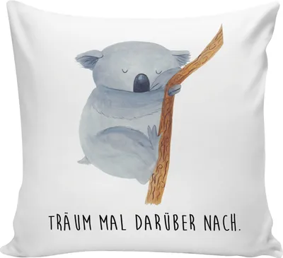 Produktbild von Mr. & Mrs. Panda Couchkissen Koalabär - Weiß - Geschenk, Kuschelkissen, Kuschel Kissen, schlafen, zier, für couch, Traum, Deko, Traumland, 40x40, Koala, Träumen, Bär