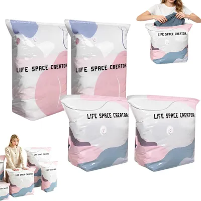 Produktbild von Vakuumbeutel für Kleidung 4er Set, Kompressionsbeutel ohne Pumpe, für Kleidung, Bettdecken, Decken, Reise