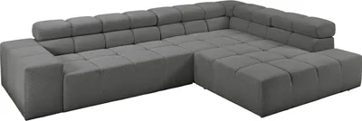 Produktbild von KAWOLA Sofa NEVADA Ecksofa Feincord anthrazit Recamiere rechts