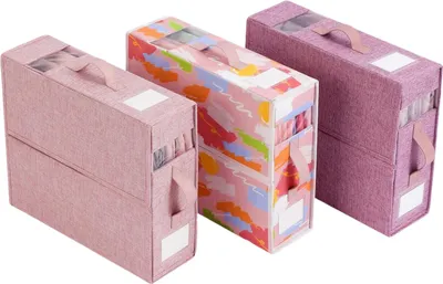 Produktbild von Bettwäsche Aufbewahrungsbox Rosa 38x32x11,5 cm 3 Stück