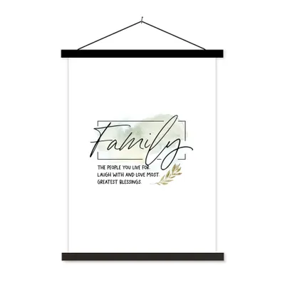 Produktbild von MuchoWow® Textilposter Zitate - Familie - Sprichwörter 60x80 cm mit schwarzem Rahmen - Plakathalter