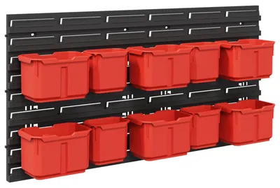 Obrázek produktu pro vidaXL Regál na kontejnery, černý a červený, 77,5 x 2 x 39 cm, PP plast