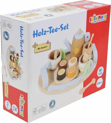Immagine prodotto di Großhandel GmbH - Set da tè in legno SMK, 16 pezzi