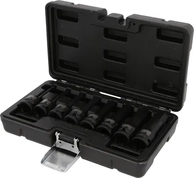 Zdjęcie produktu dla Zestaw 8 nasadek do kluczy udarowych KS TOOLS z gwintem zewnętrznym 1/2" 75 mm - 911.0902