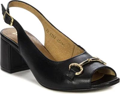 Image de Chaussures Maciejka sandales en cuir pour femmes avec talon noir 0656901005