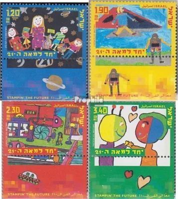 Produktbild von Briefmarken Israel 2000 Mi 1537-1540 mit Tab (kompl.Ausg.) postfrisch Malwettbewerb für Kinder