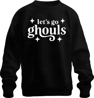Immagine prodotto di let's go ghouls Halloween Geister Grusel Party Kostüm Spuk Retro Unisex Sweatshirt Pullover, Schwarz, S
