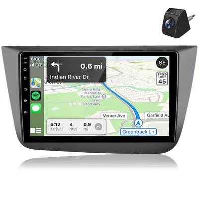 Zdjęcie produktu dla Radio samochodowe Android z Carplay, 9 cali, kompatybilne z Seat Altea (2004-2016), system Android 15, procesor 4-rdzeniowy, z kamerą, GPS, nawigacją, Wi-Fi, Bluetooth, sterowaniem z kierownicy, FM, rozdzielczość 1280*720