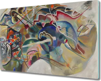 Produktbild von Coloray Schneidebrett Herdabdeckplatte 80x52 cm Kochplattenabdeckung Küchenbrett Hackbrett - Kandinsky