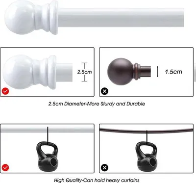 Produktbild von Famanu Gardinenstange verstellbar - Edelstahl schwarz