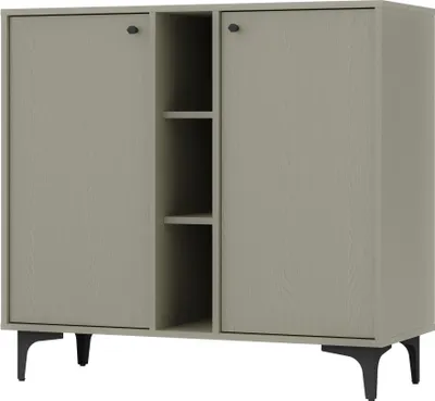 Produktbild von Kommode TOKYO 100 cm, zweitürige Kommode mit Regalen, Sideboard für das Wohnzimmer und Schlafzimmer, (Farbe: Eukalyptus)