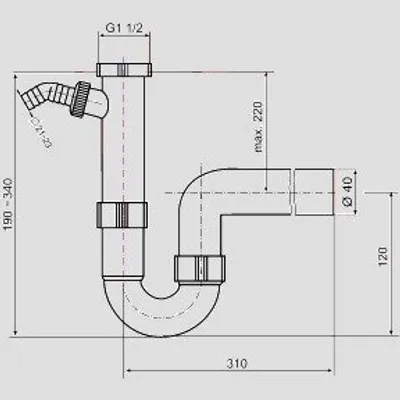 Produktbild von SANIT 31.203.00..0000 Rohrgeruchverschluss G1 1/2x40 mit
