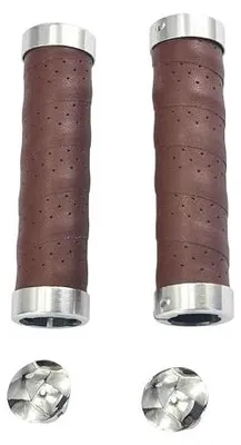 Zdjęcie produktu dla Chwyty rowerowe skórzane podwójne zapięcie 22 2 mm do roweru