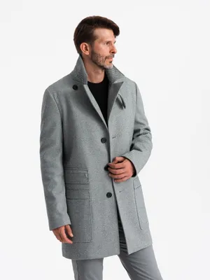 Obrázek produktu pro Ombre Clothing Pánský zimní kabát Manneh šedá L