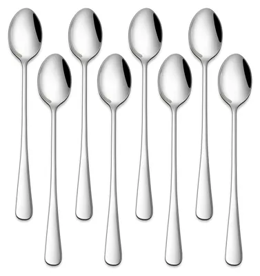Productafbeelding van Latte Macchiato lepels - roestvrij staal - set van 8 - 19 cm