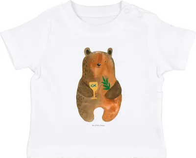 Produktbild von Mr. & Mrs. Panda  T-Shirt Bär Konfirmation 12. - 18. Monat - Weiß - Geschenk, Baby, Kinder, Top, Teddy, Kirche, Gottesdienst, Evangelisch, Babyshirt, Oberteil