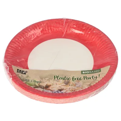 Immagine prodotto di Piatto Papstar in cartone rotondo rosso D:23cm