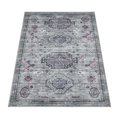 Image de Tapis de salon tissé à plat Vintage Orient Ornements Bordure Lavable Dimensions 140 x 200 cm