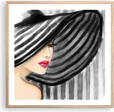 Produktbild von Gerahmtes Poster - Rahmen in heller Eiche - frau stil mode - 60x60 cm - Wand Bild - Wanddeko - Wandbilder - Kunstposter - Wandposter - Bilderrahmen - Bilder - Kunstdruck - Wandbild - P2NAC60x60-3926