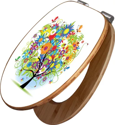 Produktbild von banjado Design WC Sitz Bambus Absenkautomatik -Märchenzauberbaum - Toilettendeckel mit Absenkautomatik Holz/hochwertiger Bambus Klodeckel/WC-Sitz für alle gängigen Toiletten [TDB2 10149]