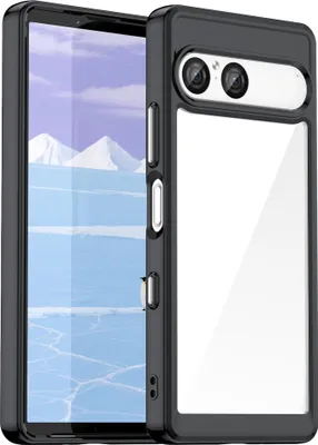 Immagine prodotto di Per Sony Xperia 10 VII Serie Colorful TPU / Copertura protettiva ibrida acrilica nera
