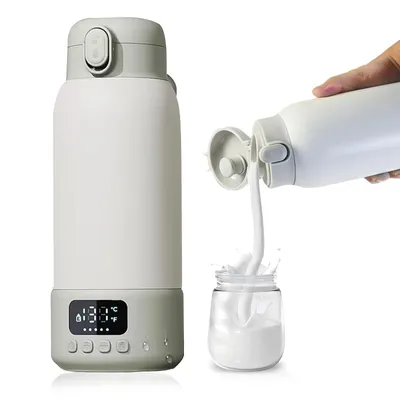 Produktbild von Tragbarer Baby-Flaschenwärmer für unterwegs, 500 ml Fassungsvermögen, 100W Schnelles Aufheizen, 24 Std. Warmhaltefunktion, 16.000 mAh Akku mit USB-C