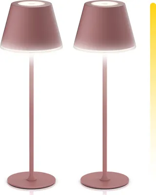 Image de Brandson LED Set lampe de table, lampe de table, lampe de chevet, lampe de bureau, lampe de lecture, dimmable, touch, accu, lampe de table sans fil usb rechargeable, blanc chaud, blanc neutre, blanc froid, 2er Set
