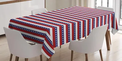 Obrázok produktu pre ABAKUHAUS 4. júl Obrus, vzor hviezdnej vlajky inšpirovaný americkou vlajkou, patriotická téma, 140 x 200 cm, fialovo-modrá, biela, rubínová