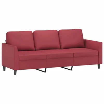 Produktbild von 3-Sitzer-Sofa Weinrot 180 cm Kunstleder