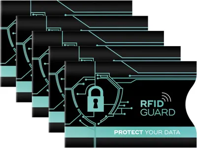 Produktbild von RFID GUARD 5x NFC RFID Schutzhülle Karten Hüllen Set RFID & NFC Schutz Blocker Etui für EC Kreditkarten Ausweis