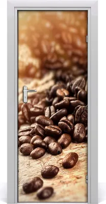 Produktbild von Tulup Türaufkleber 75x205 cm Dekorative Aufkleber Selbstklebend Wasserdichte Tapete Abnehmbar Schlafzimmer Wohnzimmer Wohnkultur - Kaffeebohnen