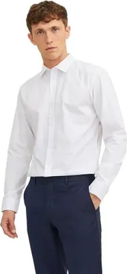 Produktbild von Jack & Jones Joe Plain Langarmhemd Weiß L Mann Weiß L