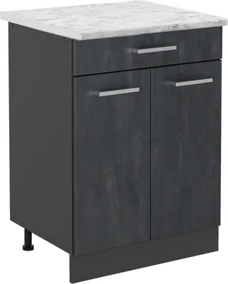 Produktbild von Küchenunterschrank Vicco R-Line Schwarz Beton 60 cm AP Marmor, Model 47477