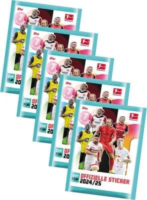 Produktbild von Topps Bundesliga Sticker 2025 - Fußball Sammelsticker - 5 Tüten