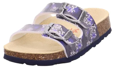 Produktbild von Superfit Jungen Fussbettpantoffel Hausschuh, Blau Grau 8060, 26 EU