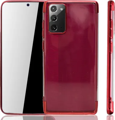 Produktbild von Handyhülle für Samsung Galaxy Note 20 Rot - Clear - TPU Silikon Case Backcover Schutzhülle in Transparent Rot