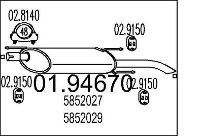 Produktbild von MTS 01.94670 Endschalldämpfer für OPEL Astra F Limousine (T92) Auspuff