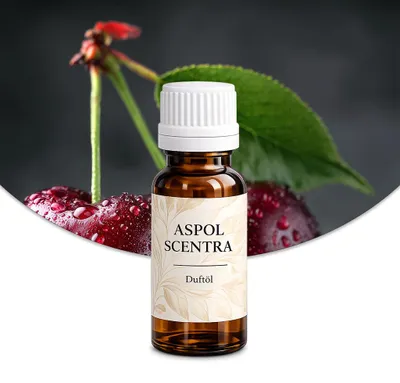 Produktbild von Aspol Scentra Kirsche UFIGREEN Duftöl für Kerzen 20 ml, KI-generiertes Bild
