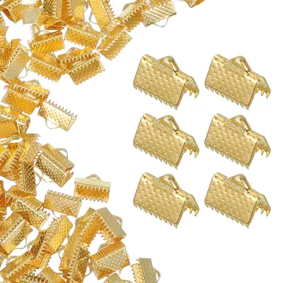 Productafbeelding van Bandklemmen - 200 stuks, 10 mm bandklemmen voor sieradenproductie - goud