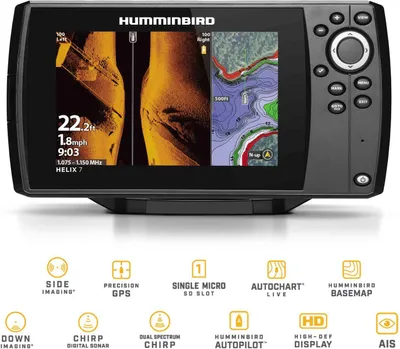 Zdjęcie produktu dla Echosonda z obrazowaniem bocznym Humminbird Helix 7 Chirp GPS SI G4 - w komplecie z przetwornikiem