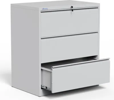 Produktbild von Metalsteel Hängeregistraturschrank HDK-L03_9003, 3 Schubläden, Format DIN A4, demontiert