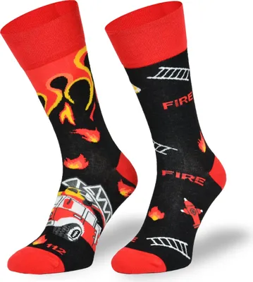 Produktbild von SKIETY Bunte Lustige Socken für Erwachsene Baumwolle, Feuerwehr - 43-46